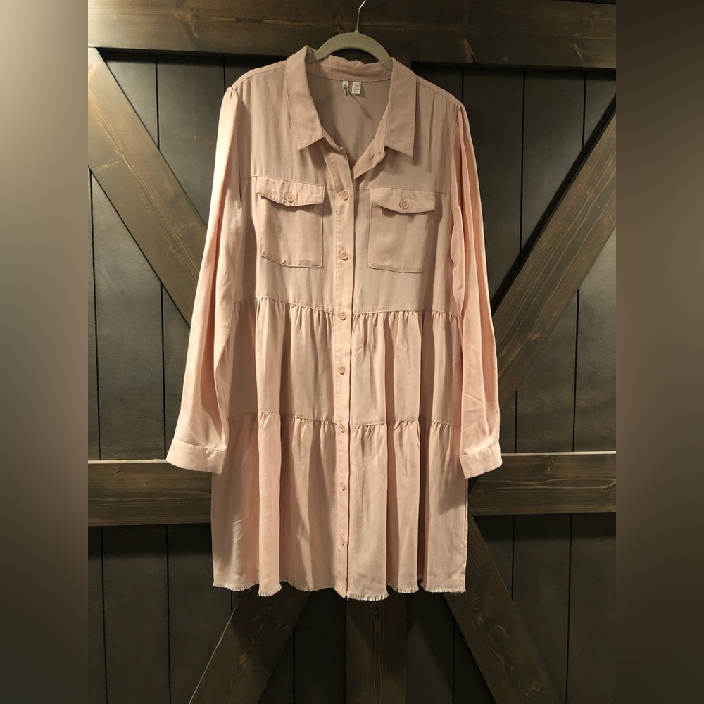 Versona Smocked Button Down Collared Dress